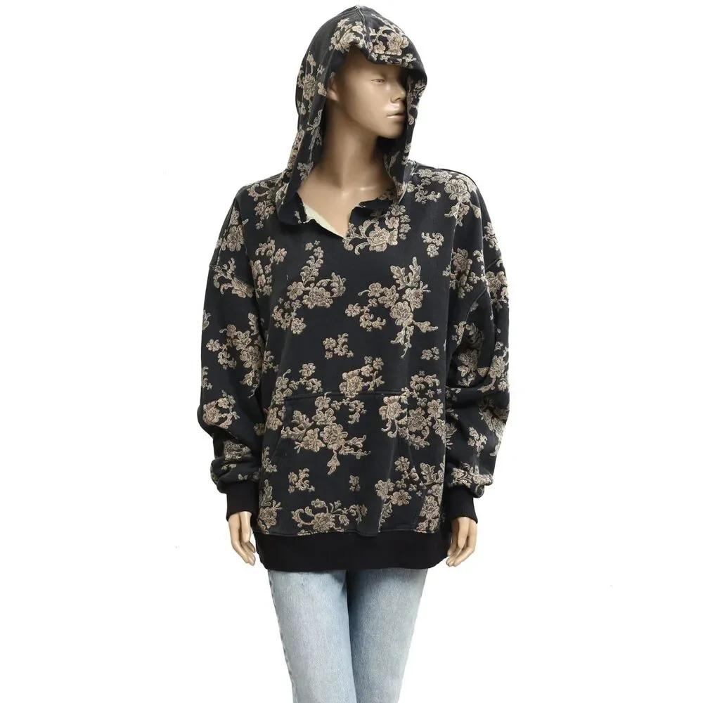 Free People We The Free It's A Vibe Print Hoodie Top Oversized Slouchy XS 288045 - Picture 6 of 9